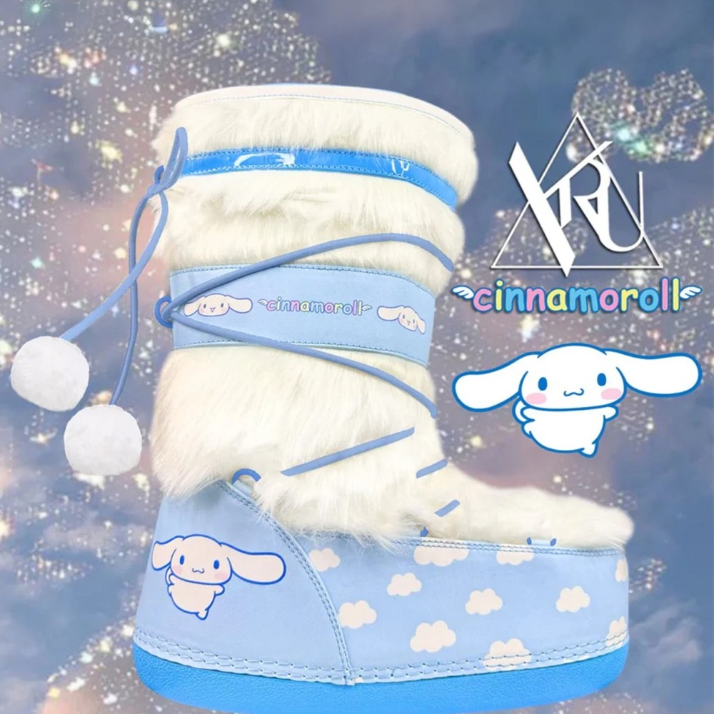 YRU Blizz Cinnamoroll Boots US Women’s Size 6 White Pink Sanrio Dolls Kill Fur - Picture 11 of 14